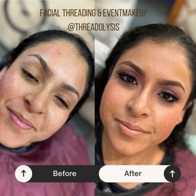 Transform your look for any event. Get full face threading for flawless makeup application!   #EventMakeup #SpecialOccasionMakeup