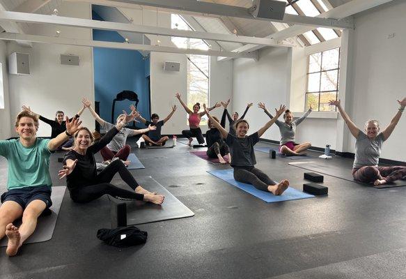 It's all smiles after class when our yogis leave the studio feeling rejuvenated and like anything's possible! Classes cater to all-levels.