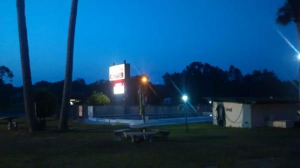 Pool and roadsign