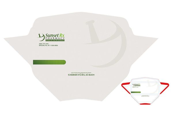 Envelope design and print services for Sunset Rx Pharmacy, Brooklyn, NY