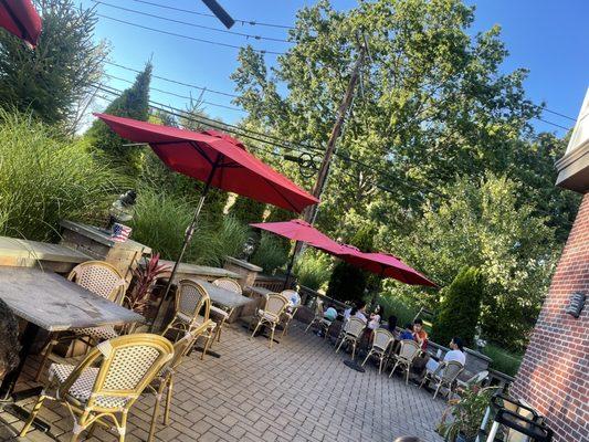 Nice spacious courtyard like outdoor dining. Owner even moved 3 umbrellas so family would be more comfy.. amazing service!!