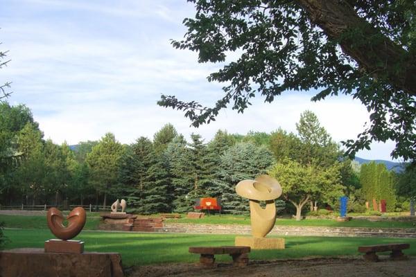 Khang Pham-New sculpture installation in Glenn Green Galleries sculpture garden in Tesuque, New Mexico