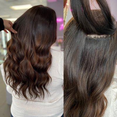 Weft hair extensions