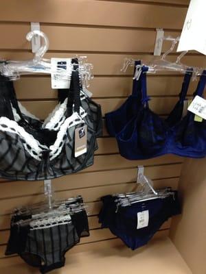 Beautiful bras and matching panties w prosthesis inserts.