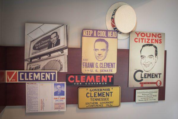 Governor Clement's campaign items