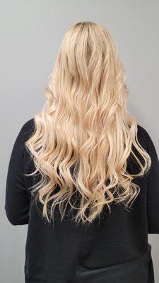 Blonde tape in extensions