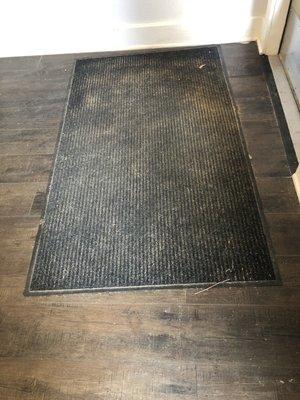 Floor mat after leaving the dog park. Photo taken may 6 and still not cleaned.