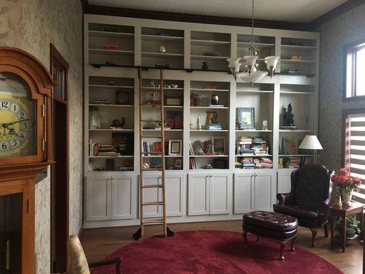 An example of the large cabinets we do - here is a 15 ft wide by 12 ft tall library.