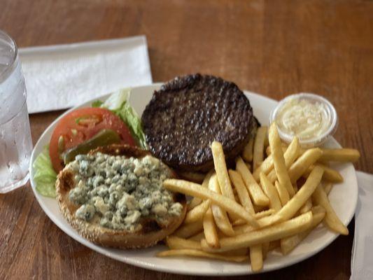 Burger with blue cheese