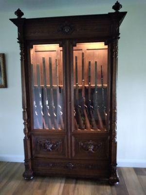 Tim put the lights in the gun cabinet for the finishing touch