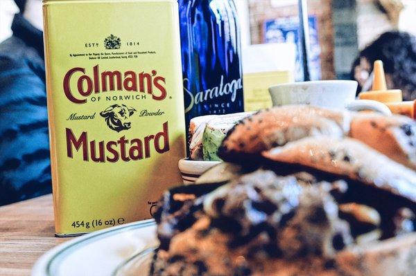 Colmans mustard. My faves! Spicy !!