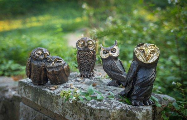 Owl Collection available at Brad Oldham Sculpture