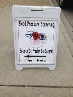 Free blood pressure checks!