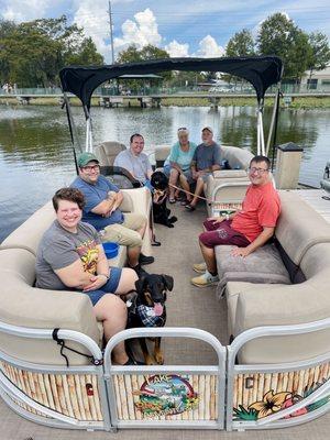 Everyone on the pontoon