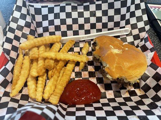 Double cheeseburger and fries