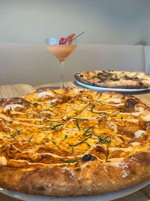 Mumbai Chicken Pizza Peach Bellini and The Truffle C