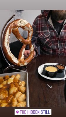 The pretzel with beer cheese and mustard