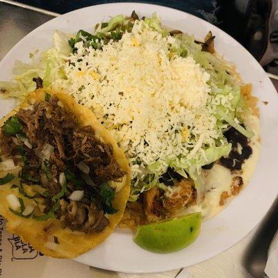 Burrito bowl and Birria Taco