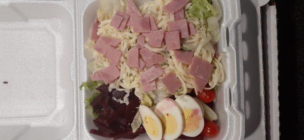 Their less than impressive large chef salad.