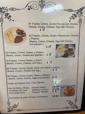 This is their updated menu with current prices.