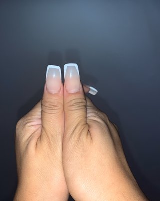 Both of these nails aren't the same one is wider and longer.