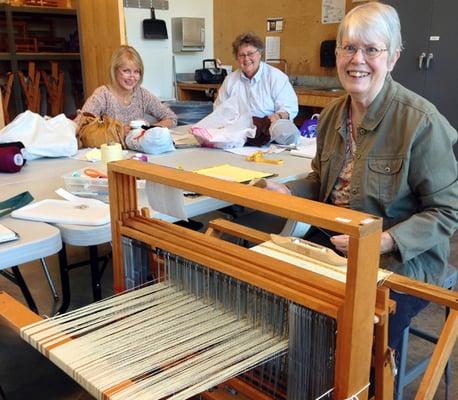 Fiber arts thrive here with weaving classes for all levels. Also, photography, jewelry, art history and workshops (not pictured)