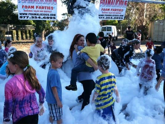 Kids summer camp foam party.