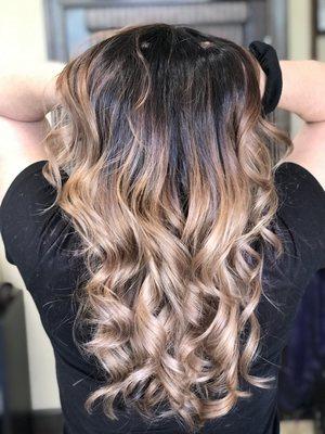 Balayage on dark hair