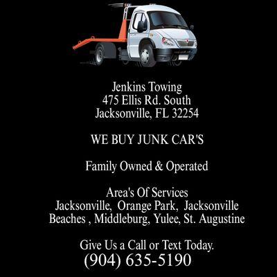 Jenkins towing we are here for all your towing needs,