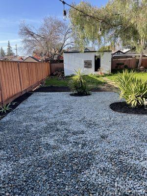 New fence and yard remodeled