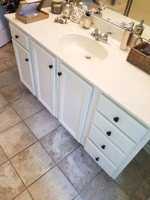 Bathroom vanities painted