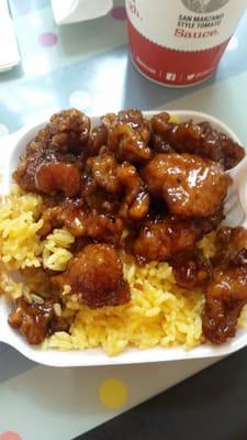 Orange Chicken with Yellow Rice