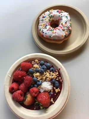 acai bowls for lunch!! and a donut of course