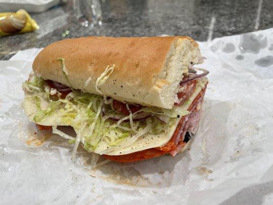 Italian sub (with everything) this is 1/2