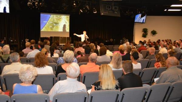 A portion of the congregation during one of the three morning services