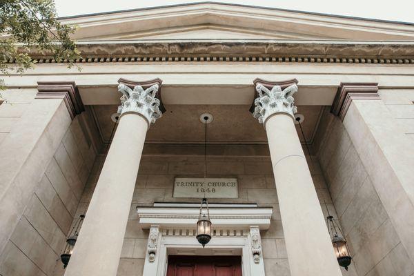 Trinity UMC front pillars