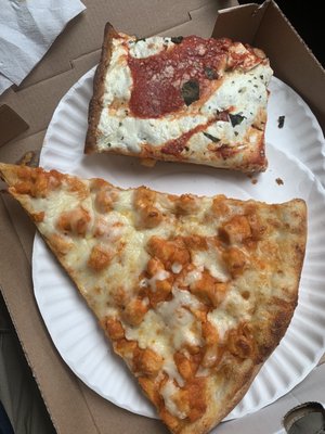 Buffalo chicken and grandma slices