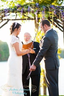 Amber and Colt chose a unique Unity Cord/Handfasting ceremony by Rev. Jac Grimes at Bella Collina Mansion