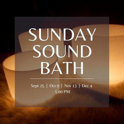 Relax and receive the healing benefits of our monthly Sunday Soundbath. Unwind to the vibrations of the crystal sound bowls.