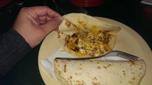 Chorizo and egg tacos con queso! My favorite!