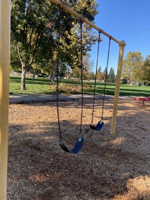 Two big kids swings, no baby swings.