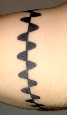 Sine wave with shading to represent electrical power- self-designed- executed by Joe