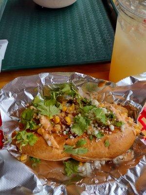 The Elote dog was being amazing!