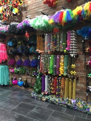 Mardi Gras beads and masks. They've got you covered.