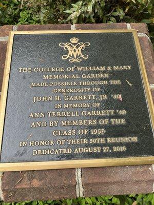 William & Mary Memorial Garden