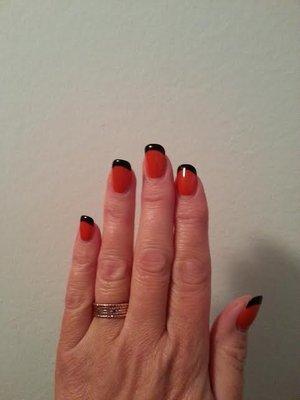 Halloween Nails by Natalie.  Gel over acrylic.