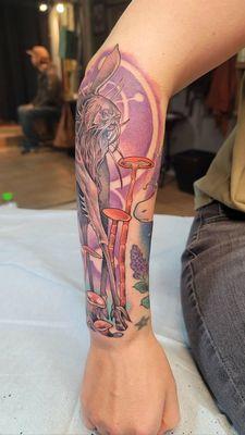 The Dark Crystal Landstrider tattoo, right after getting inked.