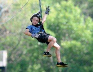 Camp has a super-fun confidence tower and swing!