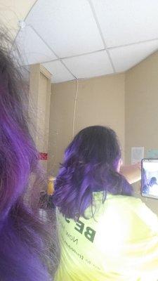 Back of my hair with just purple