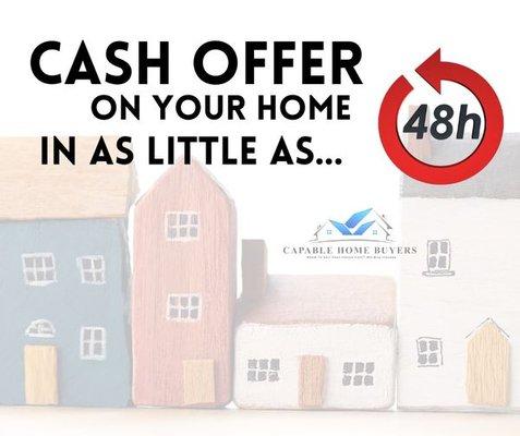 You can sell your house fast, regardless of condition... in as little as 48 hours. Call us today!